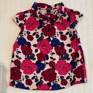 Janie and Jack Pink and Blue Floral Blouse